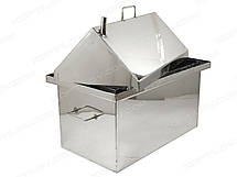 Коптильня гарячого копчення 2 мм 530х320х450 мм "Сімейна" з кришкою будиночком + ТЕРМОМЕТР з нержавіючої сталі з гідрозатвором, фото 4