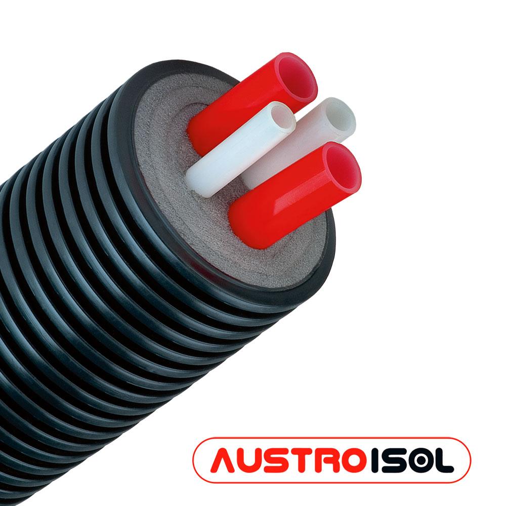 Гнучка передізольована труба AustroiSOL PE-Xa 125/3x32x2.9, 1х25х2,3