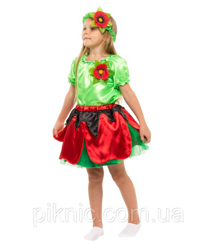 Дитячий карнавальний костюм Мака для дівчинки 4,5,6,7,8,9 років