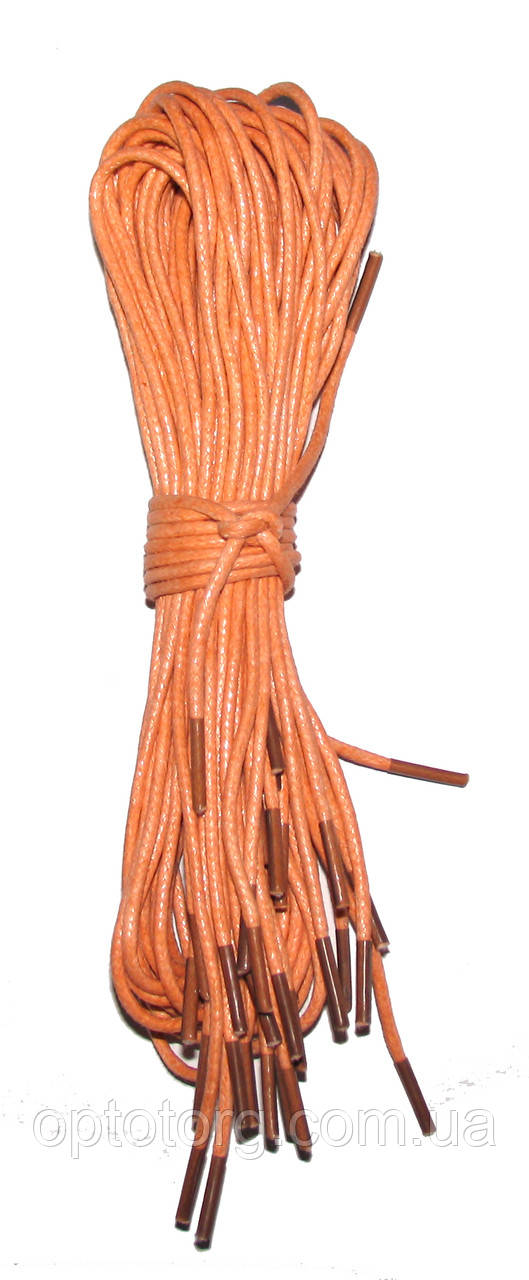 Шнурки Персик просочені круглі 70см