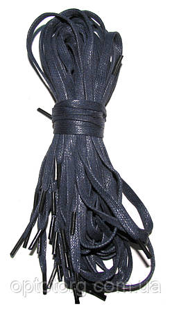 Шнурки Темно синій, океан просочені плоскі широкі 70см, фото 1