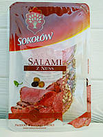 Колбаса салями с орехом нарезка Sokolow Salami z Nuss 100гр (Польша)