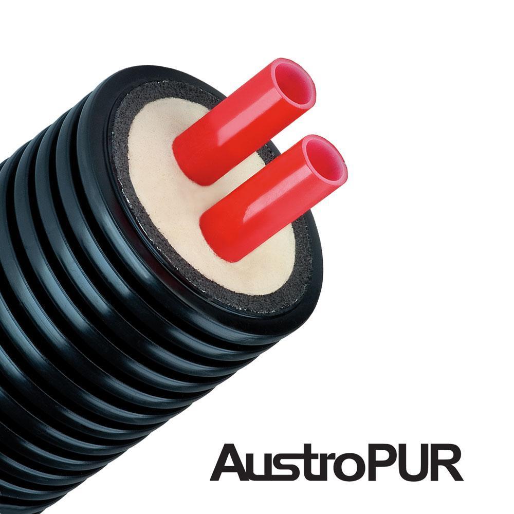 Гнучка передізольована труба AustroPUR PE-Xa 145/2x32x2.9 мм