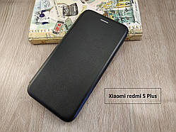 Чорна магнітна чохол-книжка для Xiaomi redmi 5 Plus з візитницею