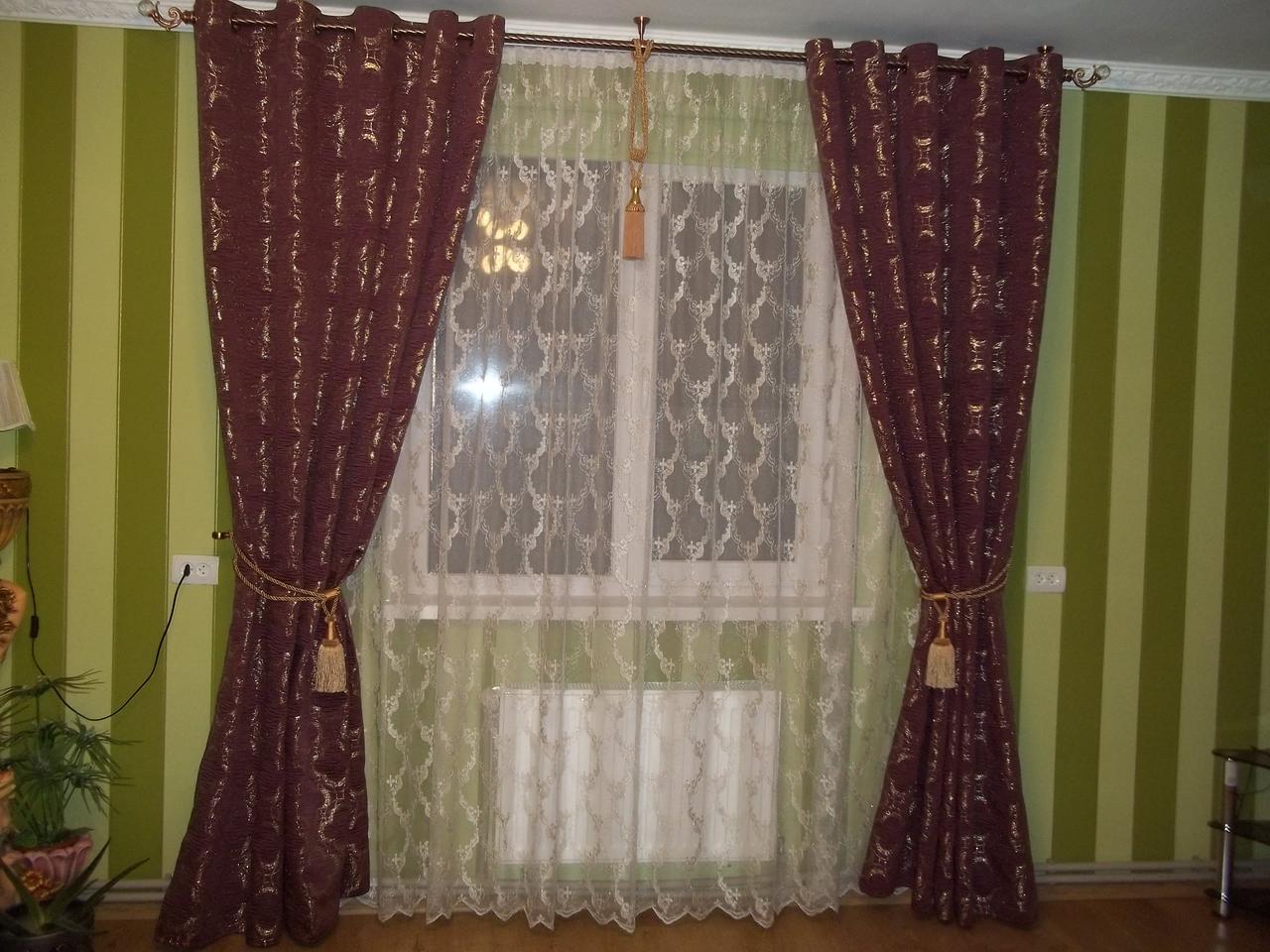 Шикарні штори портьєри на тасьмі Індійська тканина (парча-жакард) НОВІ