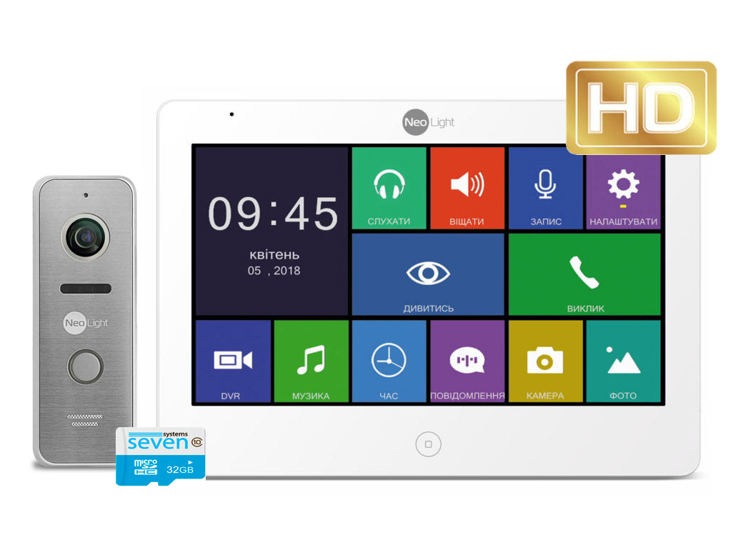 Комплект відеодомофон з викличної панеллю MEZZO MAXI HD silver
