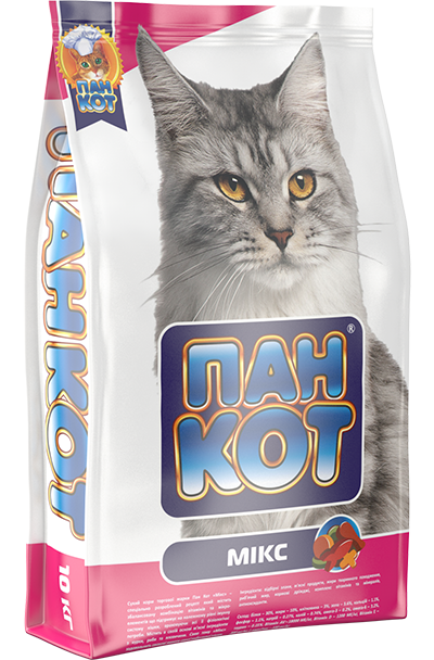 Пан Кот – МІКС сухий корм для котів, 10 кг
