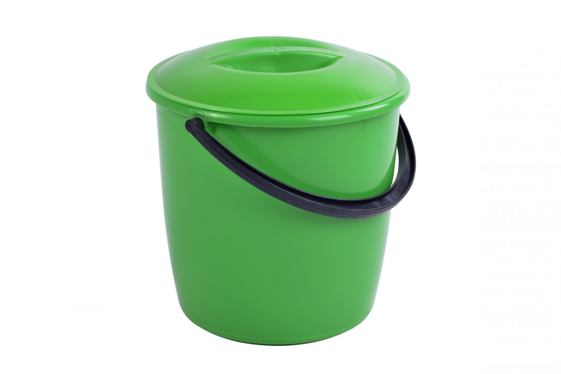 Відро харчове пластикове  з кришкою 10л "Модерн" РІЗНІ КОЛЬОРИ ТМ МЕД, фото 1