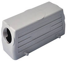 Корпус для промислового роз'єму багатоконтактного багатополюсного типу HDC (Heavy Duty Connectors) 24P+E / 16A / 500V, кабельний для контактів "тато" введення збоку