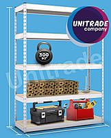 215х180х40 Стелаж 5 полиць ДСП/МДФ 300 кг на полицю поличний оцинкований металевий на склад гараж підвал, фото 7