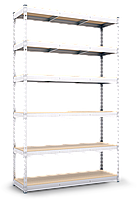 215х120х60 Стелаж 5 полиць ДСП/МДФ 300 кг на полицю поличний оцинкований металевий на склад гараж підвал, фото 6