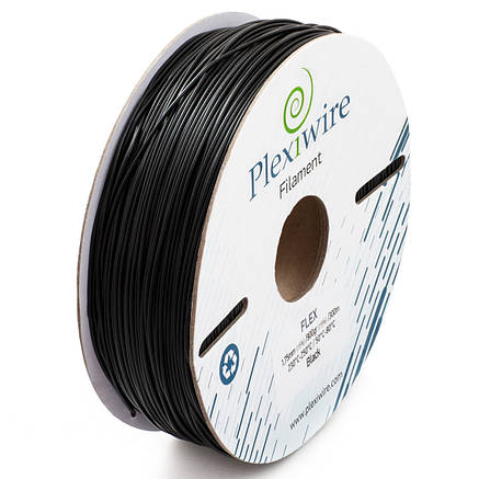 Пластик в котушці Flex 90 Чорний 0.9 кг/300м, 1,75 мм Plexiwire, фото 2