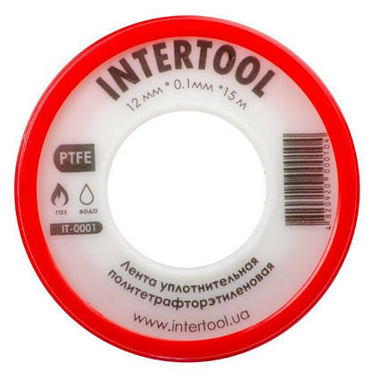 Стрічка тефлонова, фумлента, 15 м INTERTOOL IT-0001
