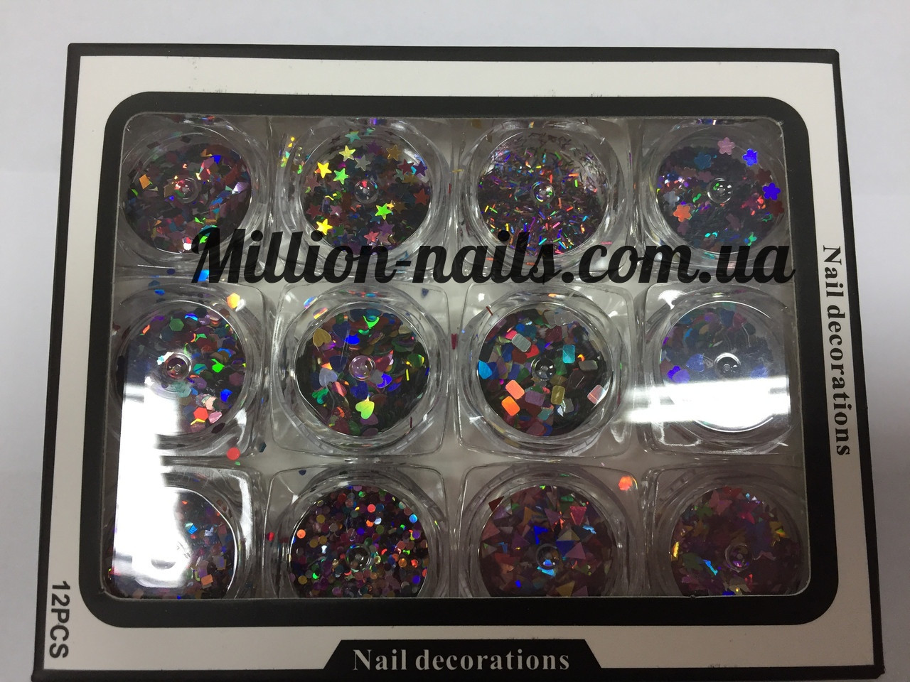 Купить Набор для дизайна ногтей фигурки(цветные),12 шт в упаковке ...