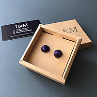 Запонки I&M Craft фиолетовые (500110Z)