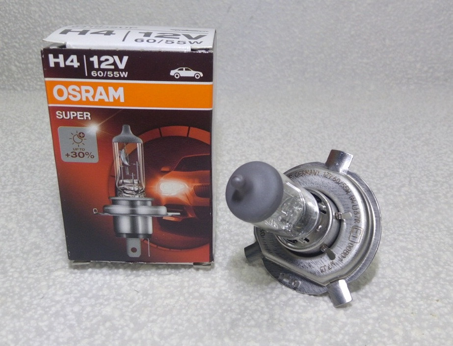 Лампа ближний дальний H4 Osram Super +30 P43t - купить по лучшей цене в ...