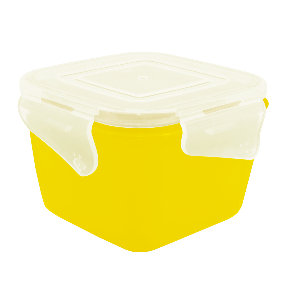 168054/3 харчової Контейнер Алеана з затиском "Фієста", 2л. квадр, глибокий. (жовтий)