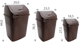 Відро для сміття з кришкою, що гойдається, 10 л (коричневий), фото 2