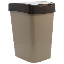 Відро для сміття з поворотною кришкою EURO 45 л (кремовий-коричневий)