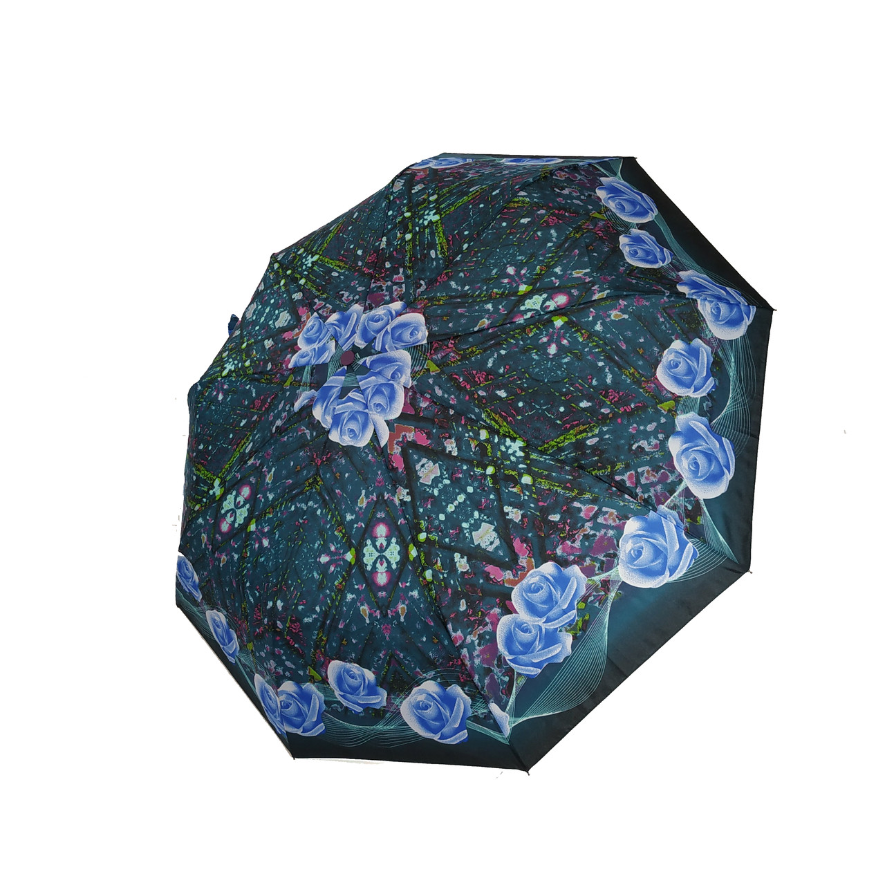 Жіноча парасолька напівавтомат Max з яскравими барвистими принтами на 9 спиць, 3058-5