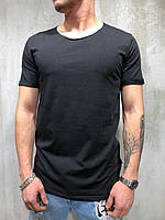 Мужская футболка черная без принтов классическая футболка ЛЮКС КАЧЕСТВО 4 цвета