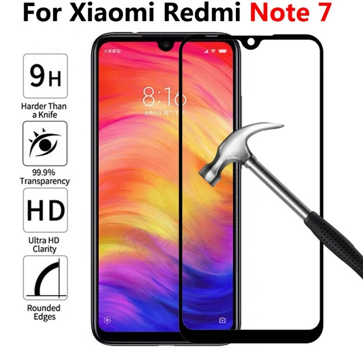 Захисне скло для Xiaomi Redmi 7 / 7 Pro (Чорне)
