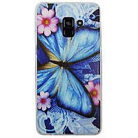 Чехол с рисунком Printed Silicone для Samsung A730 Galaxy A8+ 2018 Бабочка