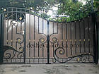 Ковані ворота з встроєнною каліткою і профнастилом, фото 5