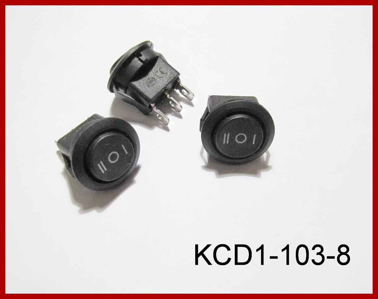 Перемикач консольний KCD1-103-8, 250V,6A.