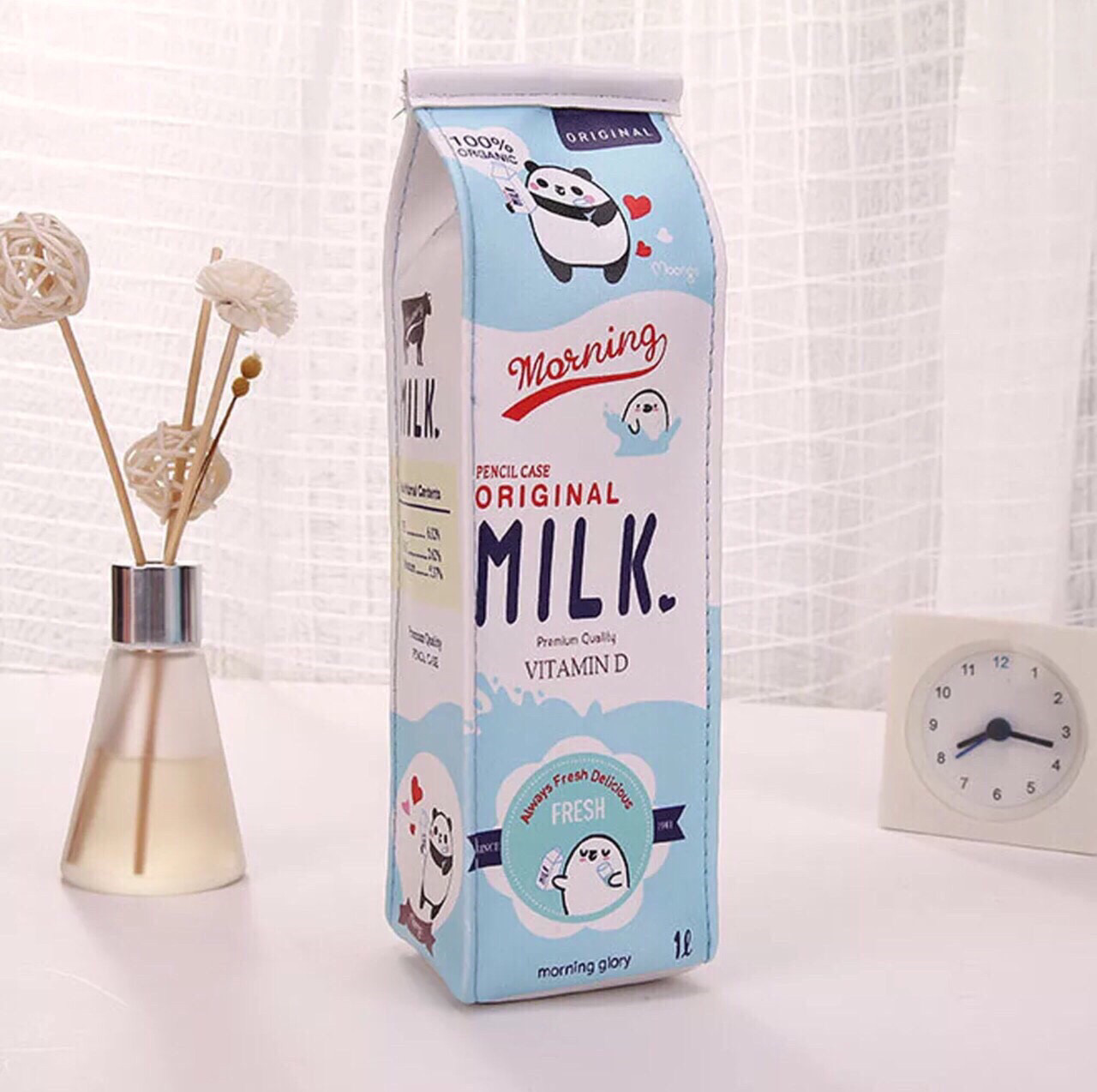 Пенал шкільний дитячий для хлопчиків і дівчаток (блакитний) «Milk» у формі коробки для молока