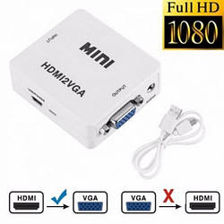 Адаптер HDMI to VGA (перехідник, конвертер, 720p/1080p) переходник, конвертер