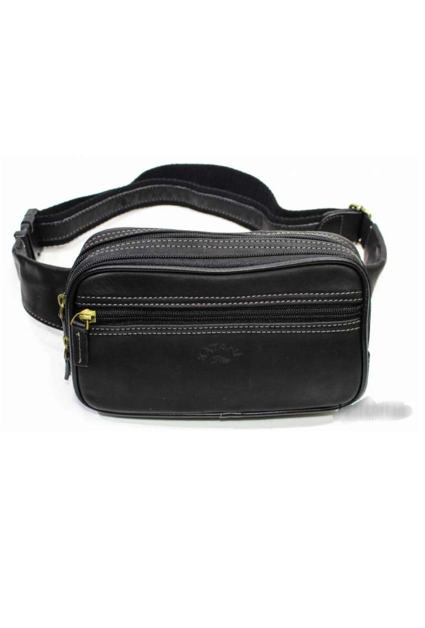 Сумка бананка на пояс чоловіча шкіряна якісна міська повсякденна стильна, фото 1