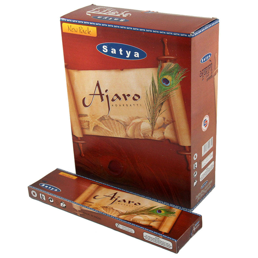 

Благовония AJARO SATYA, 45 грамм - индийские натуральные пыльцевые ароматические палочки