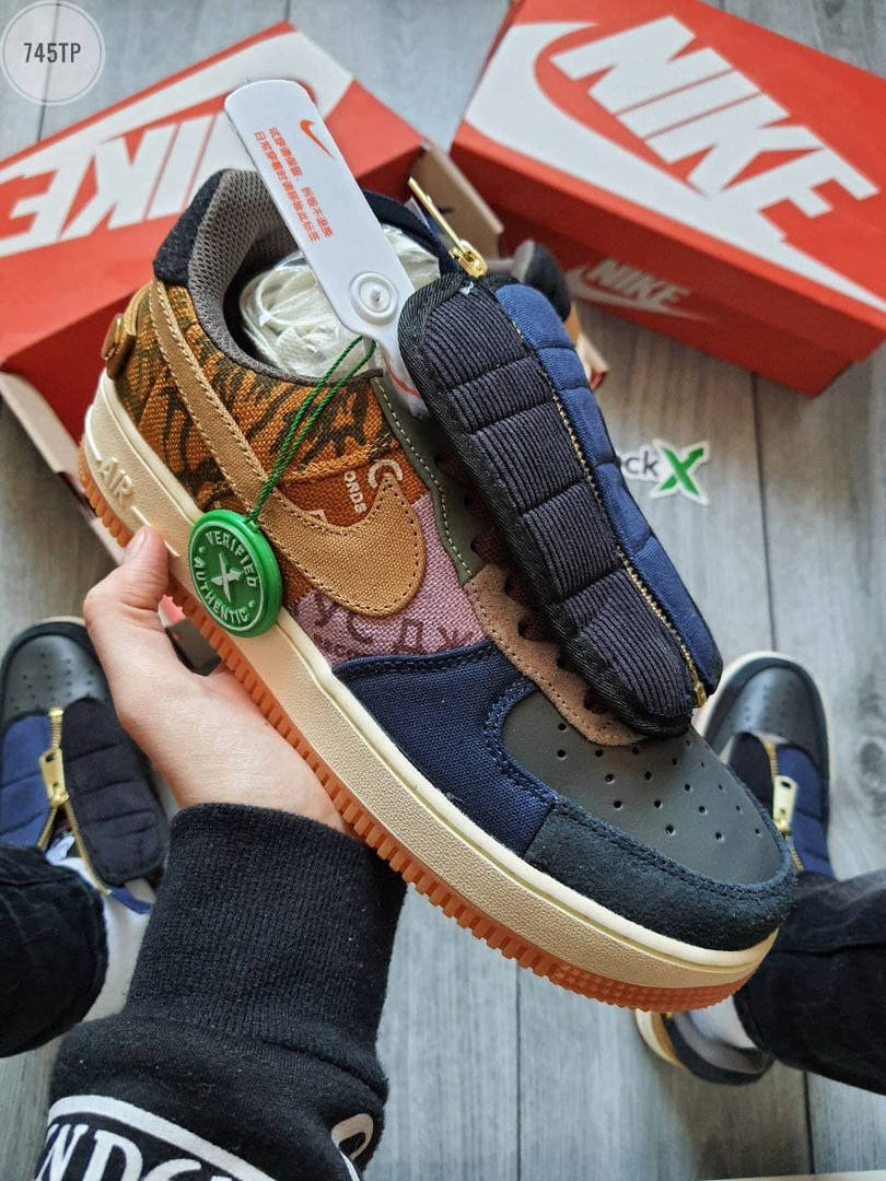

Мужские кроссовки Nike Air Force 1 Low Travis Scott Cactus Jack, Синий