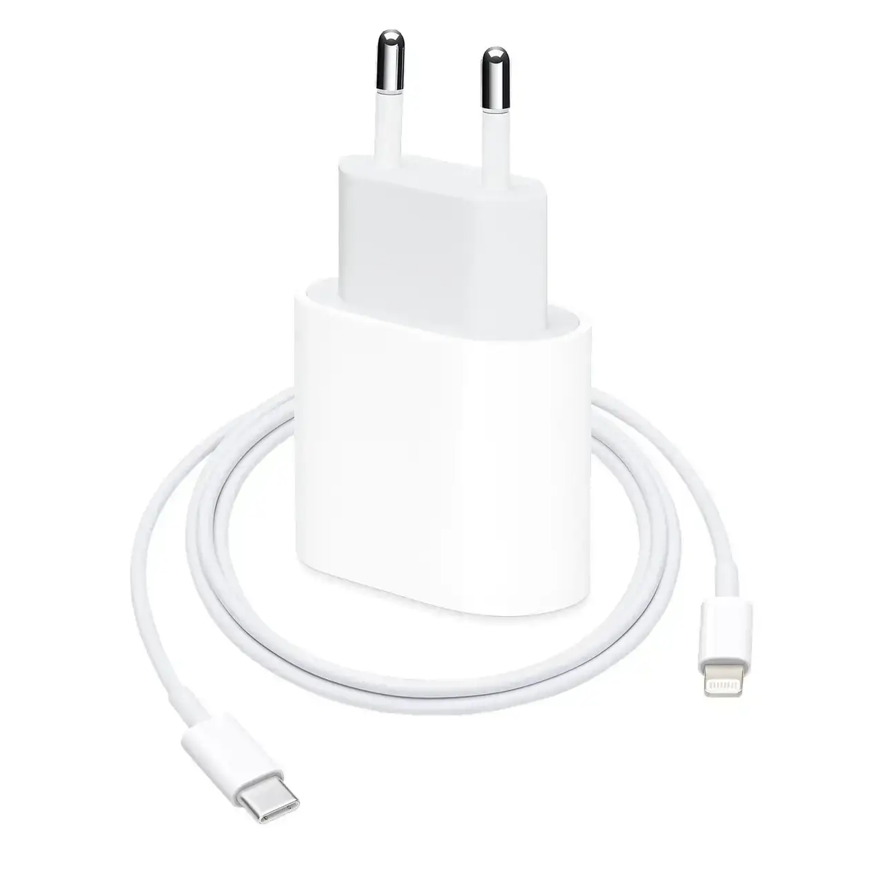 

Комплект быстрой зарядки для iPhone WUW T12 (Адаптер питания 20W и кабель USB-C - Lightning)