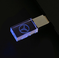 ФЛЭШКА USB 32G С ЛОГОТИПОМ 3D MITSUBISHI (МИТСУБИШИ) СИНЯЯ