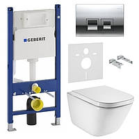 Комплект 5 в 1: унітаз підвісний Roca GAP Rimless (A34H47C000) з сидінням slow-closing (в упак.), інсталяція