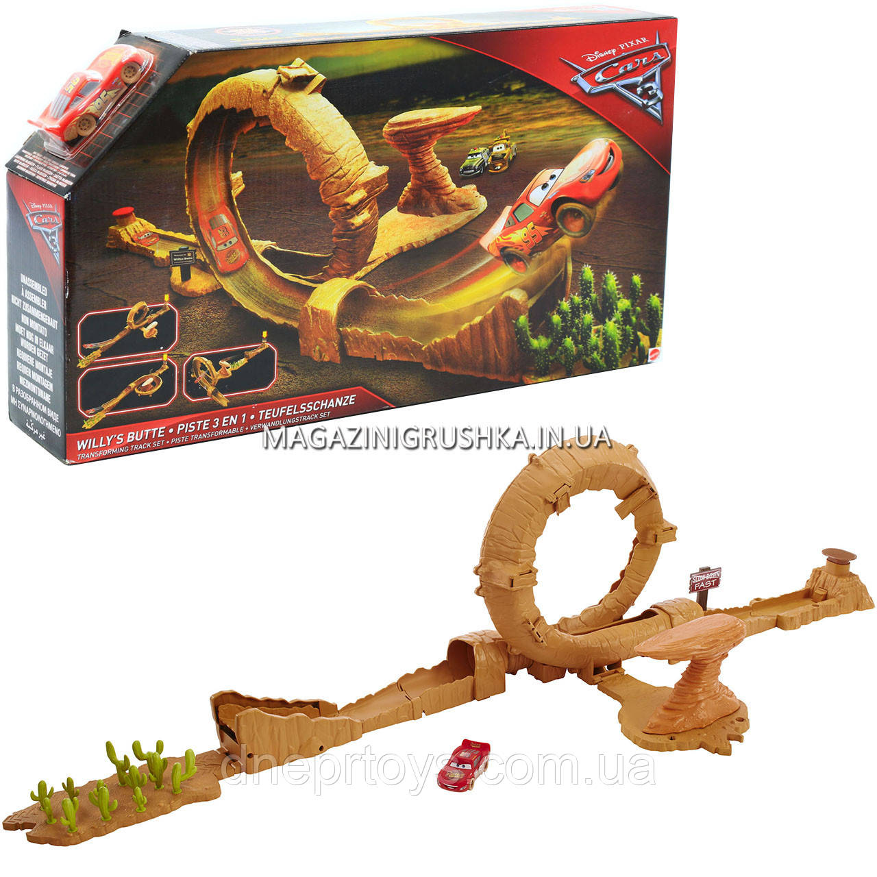 Игровой набор Cars Большой холм 3 в 1 из м/ф "Тачки 3" (DVF40)