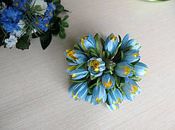 Тюльпани з тканини жовто-блакитні 2 см, 20 шт., 26 грн