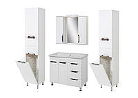 Комплект мебели для ванной комнаты Альвеус 80 с умывальником Неми 80 + пенал Альвеус 40 с корзиной