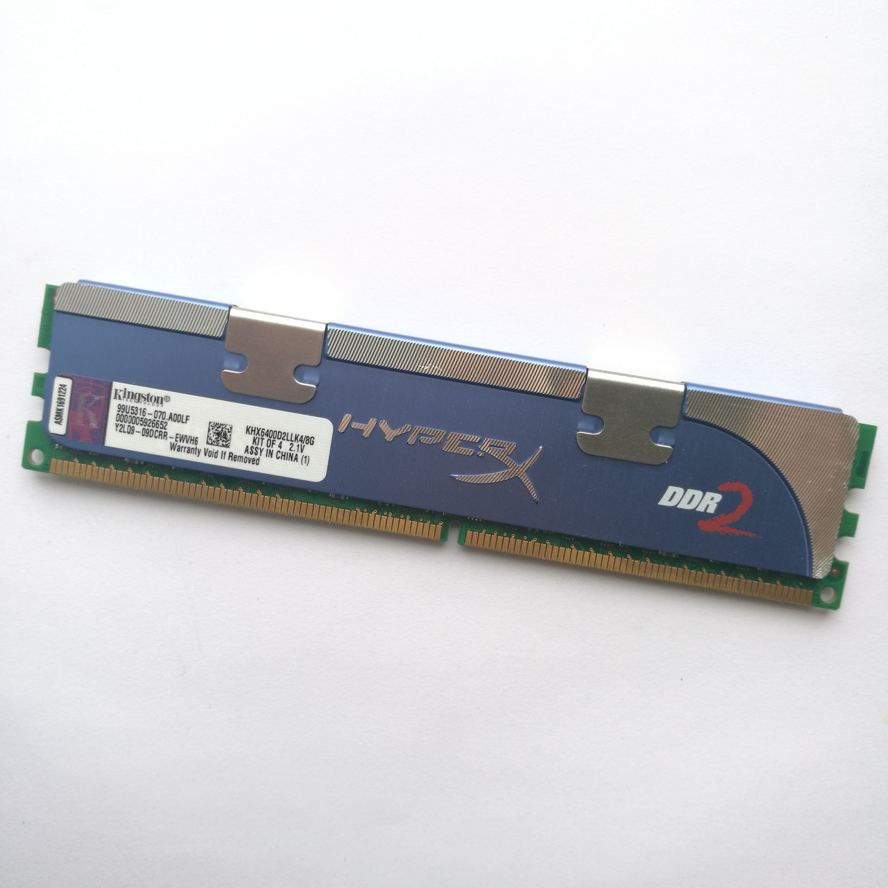 Ігрова оперативна пам'ять Kingston HyperX DDR2 2Gb 800MHz PC2-6400U 2R8 CL4 (KHX6400D2LLK4/8G) Б/В