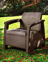 Комплект крісел пластикових Keter Corfu Duo, коричневий, фото 2