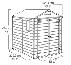 Садовий пластиковий будиночок Keter Manor 6x8 DD, фото 4