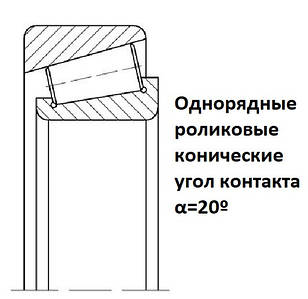 027ХХХ Підшипники роликові конічні однорядні з кутом контакту α=20º