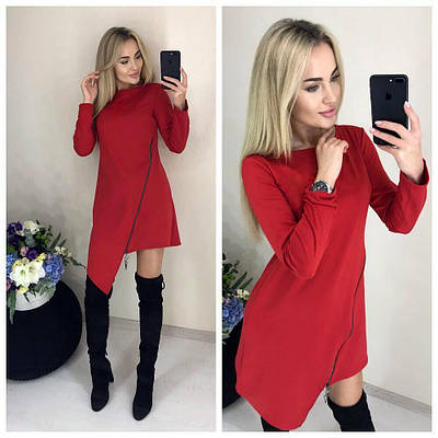 Асиметрична жіноча сукня з блискавкою