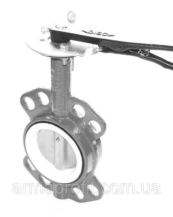 Засувка Батерфляй поворотна диск нержавіюча сталь упл. PTFE Ду200 Ру16, фото 1