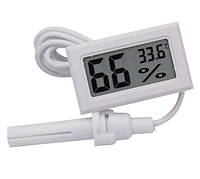 Термометр гигрометр WSD-12 / FY 12 цифровой с выносным датчиком для инкубатора Белый