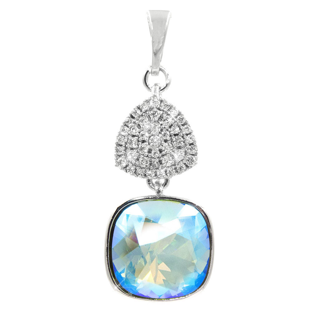 Кулон Swarovski квадрат на підставі з каменів, фото 1