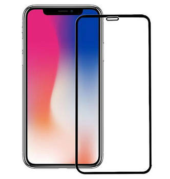 Захисне скло для iPhone X 5D чорне