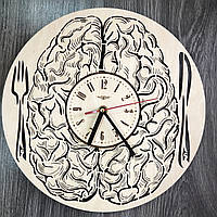 Дизайнерський дерев'яний годинник «Мізки»